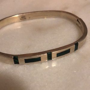 vintage malachite 925 silver bracelet